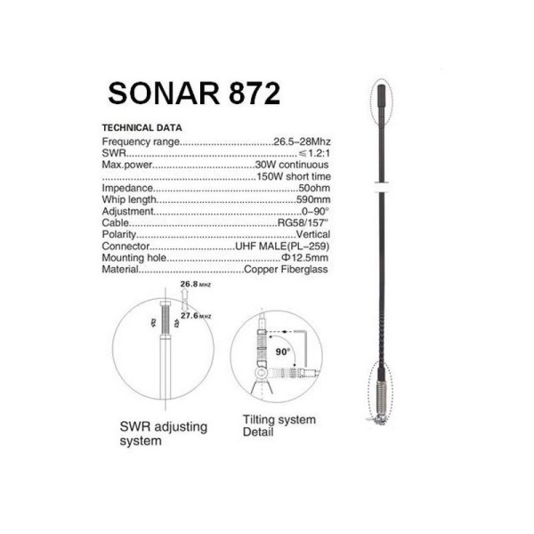Sonar 872 Antena Radio CB